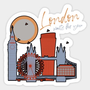 London Awaits: Iconic Cityscape & Typography Sticker